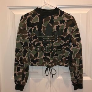 LAST CALL!! Camo Adidas cropped sweater